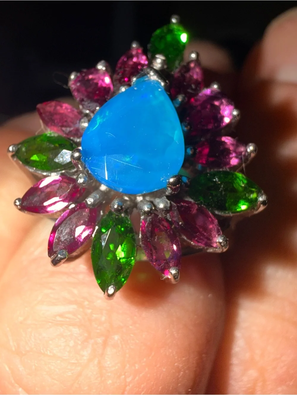 Natural blue opal Sz7.5